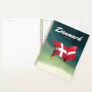 Dänemark "To ski" Reiseplakat Planer