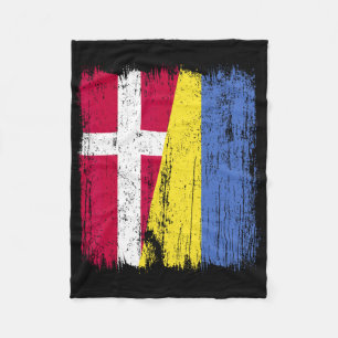 Dänemark Ukraine Halbe Flagge Dänisch Ukrainisches Fleecedecke