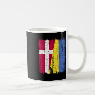 Dänemark Ukraine Halbe Flagge Dänisch Ukrainisches Kaffeetasse