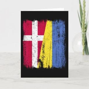 Dänemark Ukraine Halbe Flagge Dänisch Ukrainisches Karte