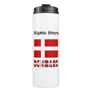 Dänemark und Dänische Flagge Personalisiert Thermosbecher