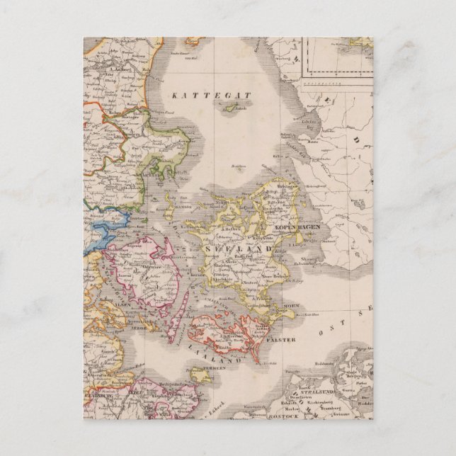 Dänemark und Deutschland Postkarte (Vorderseite)