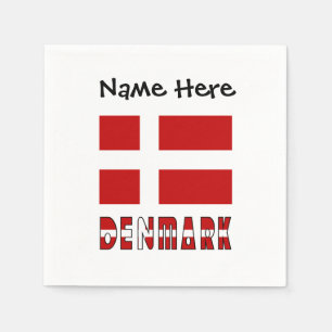 Dänemark und personalisierte dänische Flagge  Serviette