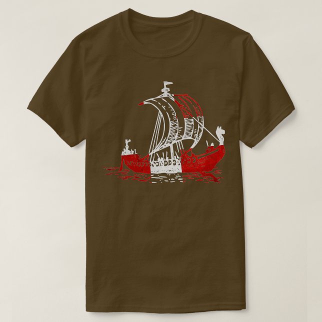 Dänemark Viking Danish Flag Vikings Dänemark T-Shirt (Design vorne)