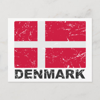 Dänemark Vintage Flagge Postkarte