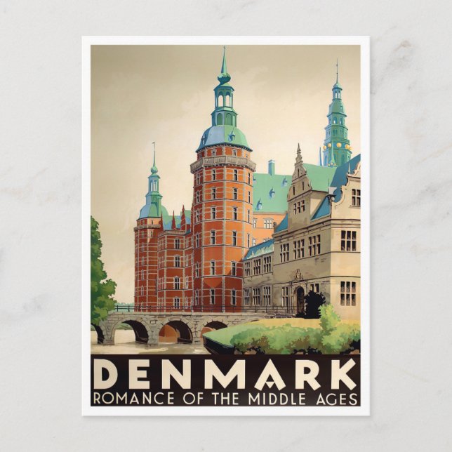 Dänemark Vintage Reise Postkarte (Vorderseite)