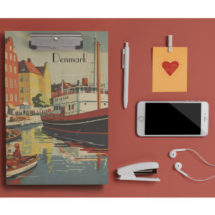 Dänemark Vintage Travel Poster kundenspezifisch Klemmbrett