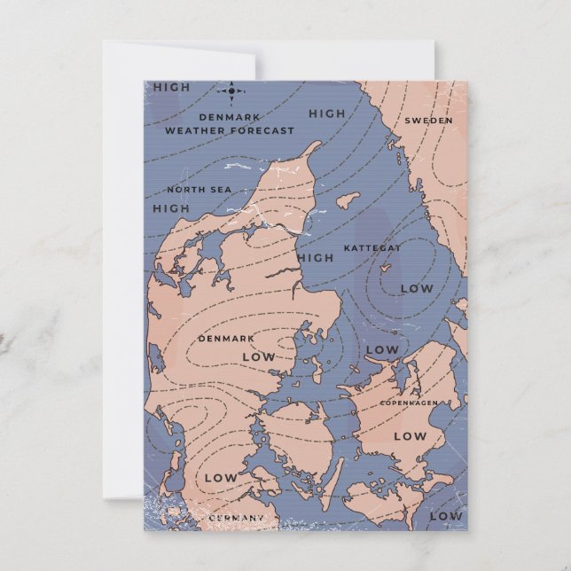 Dänemark Vintage Wettervorhersage (Vorderseite)