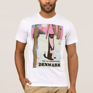 Dänemark Vintager Cartoon Landschaftsplaner T-Shirt