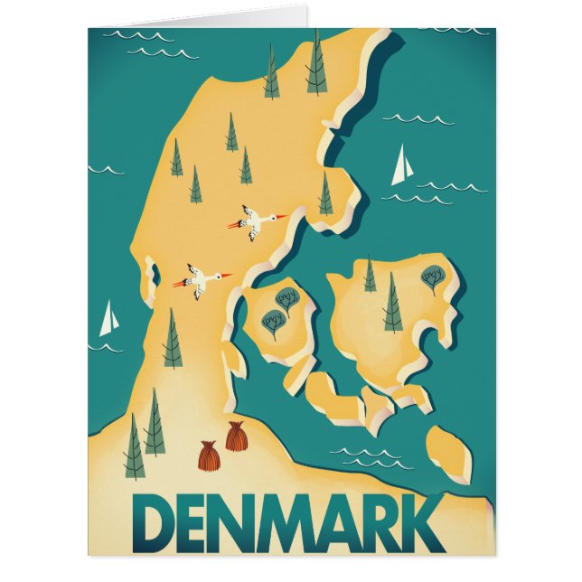 Dänemark Vintager Reiseplan (Vorderseite)