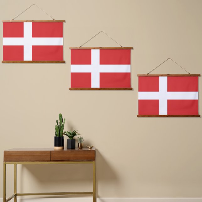 Dänemark Wandteppich Mit Holzrahmen (Asymmetrisch)