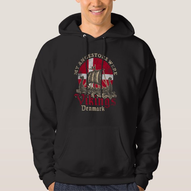 Dänemark Wikinger-Flagge Hoodie (Vorderseite)