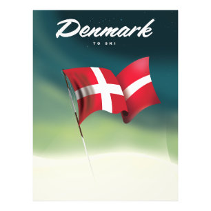 Dänemark "Zum Skifahren" Reiseplakat Fotodruck