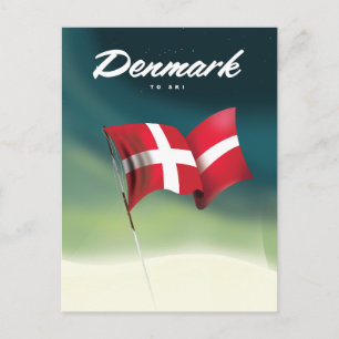 Dänemark "Zum Skifahren" Reiseposter Postkarte