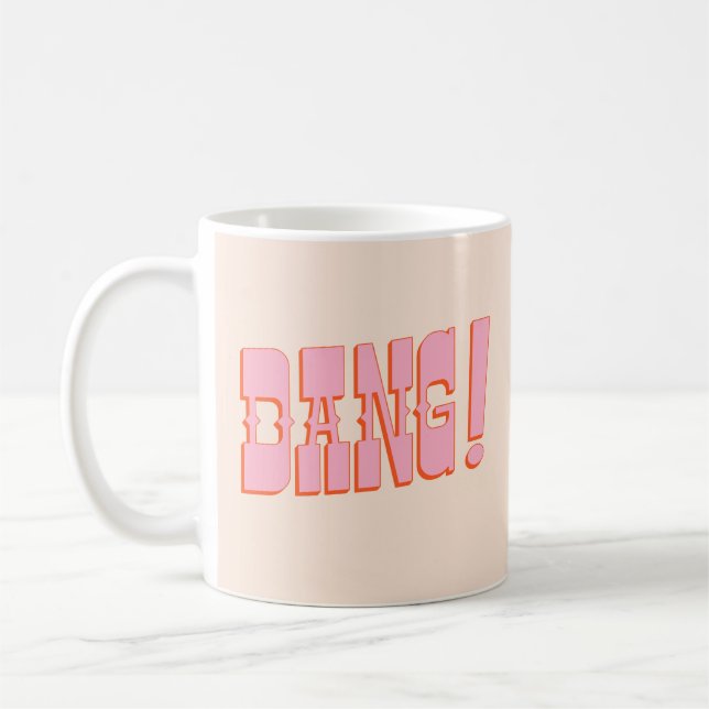 DANG! (Western Saloon Schriftart, Retro Mod-Farben Kaffeetasse (Links)