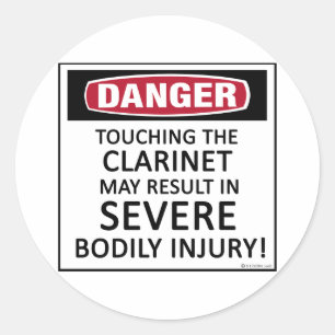 Danger Clarinet Runder Aufkleber