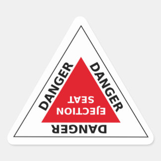 Danger - Ejection Seat Dreieckiger Aufkleber