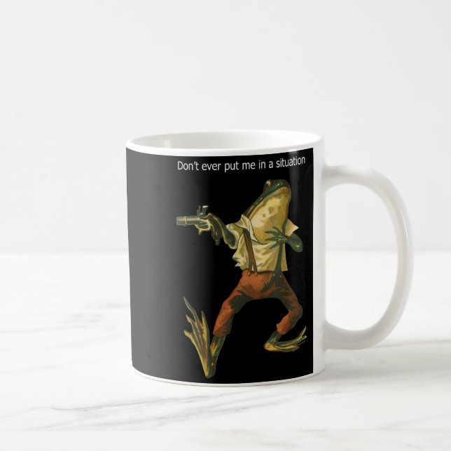 Danger Frog Dont Ever Put Me In A Situation Retro  Kaffeetasse (Rechts)