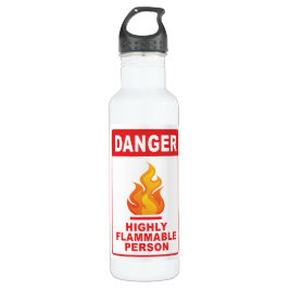 Danger Highly Flammable Person Edelstahlflasche