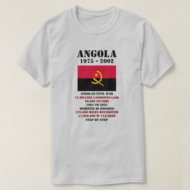 Danger Landmines, Angola T-Shirt (Design vorne)