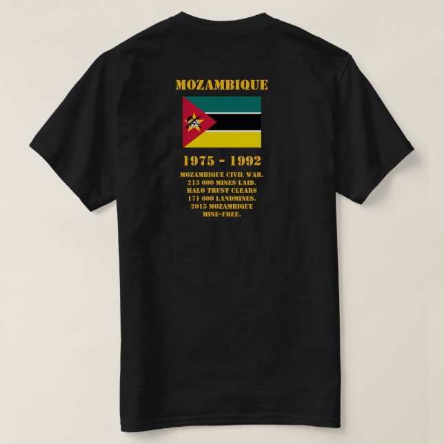 Danger Landmines, Mozambique T-Shirt (Design Rückseite)