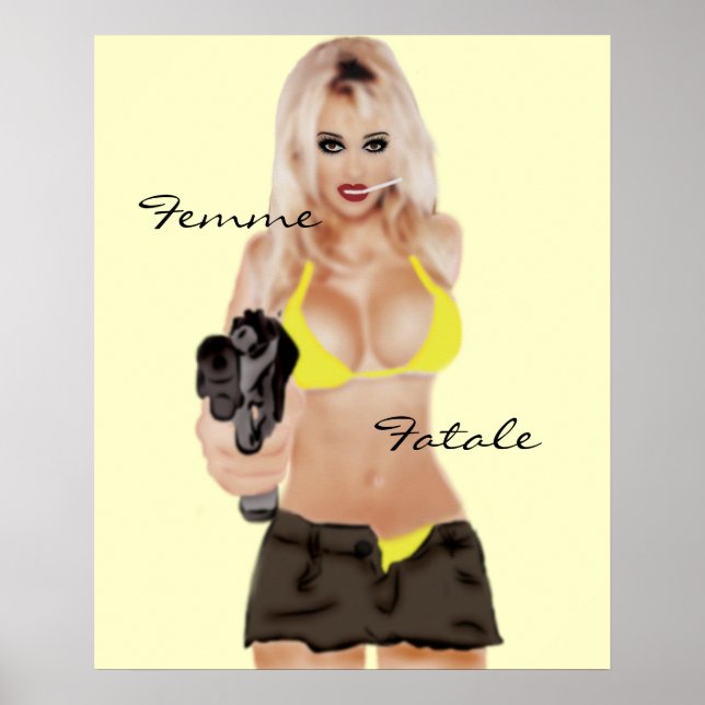 Dangerous Blonde Femme Fatale Poster (Vorne)