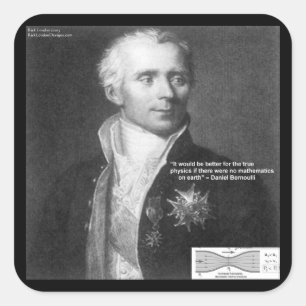 Daniel Bernoulli True Physical Quotierungen - Gesc Quadratischer Aufkleber