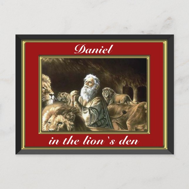 Daniel betet in den Löwen und der roten Postkarte (Vorderseite)