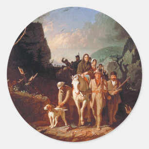 Daniel Boone begleitet Siedler Runder Aufkleber
