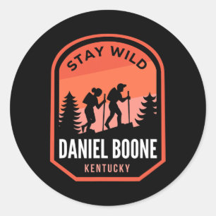 Daniel Boone Kentucky Wandern in der Natur  Runder Aufkleber