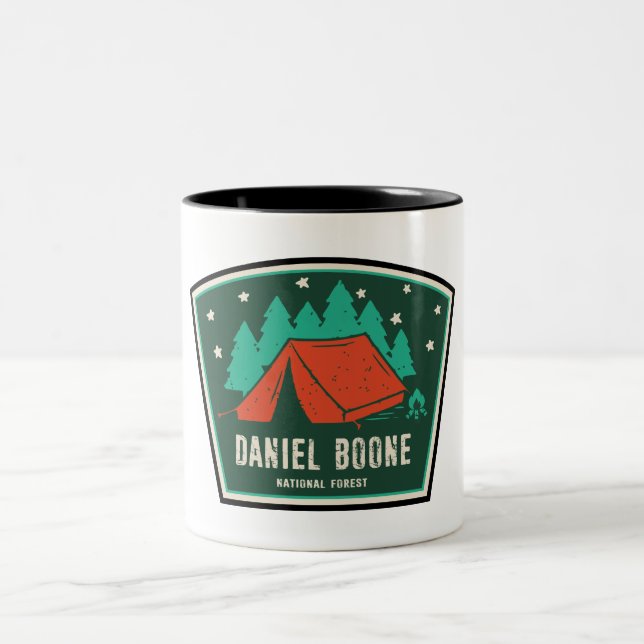 Daniel Boone National Forest Camping Zweifarbige Tasse (Mittel)