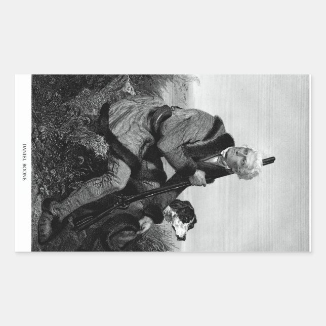 Daniel Boone Rechteckiger Aufkleber (Vorderseite)