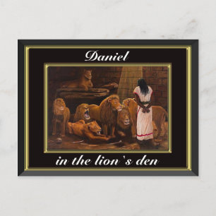 Daniel debout dans les lions den carte postale noi