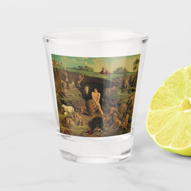 Daniel in den Lions' Den Schnapsglas (Vorderseite)