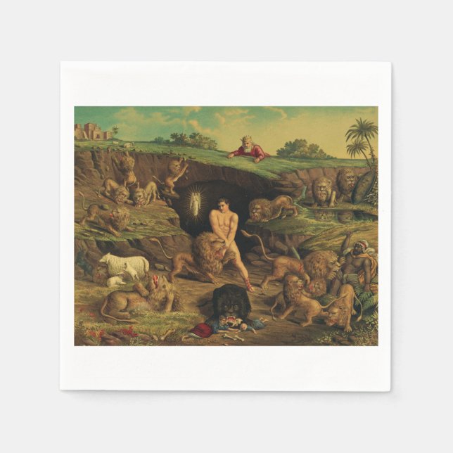 Daniel in den Lions' Den Serviette (Vorderseite)