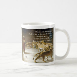 Daniel in der die Höhlen-Bibel-Kunst-Schrift des Kaffeetasse