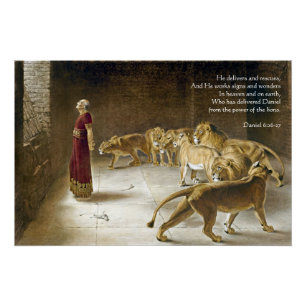 Daniel in der die Höhlen-Bibel-Kunst-Schrift des Poster