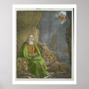 Daniel in der Höhle der Löwen, von einer Bibel Poster