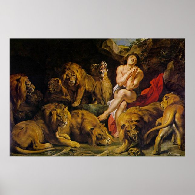 Daniel in der Lions Den Canvas Print Poster (Vorne)