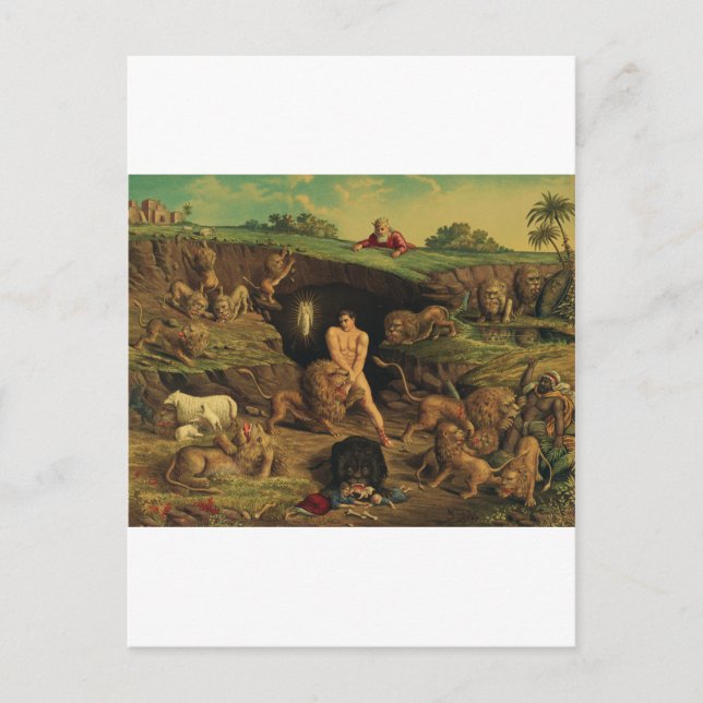 Daniel in der Löwengrube Postkarte (Vorderseite)