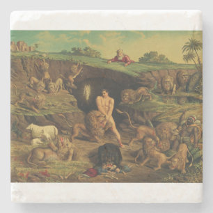 Daniel in der Löwengrube Steinuntersetzer