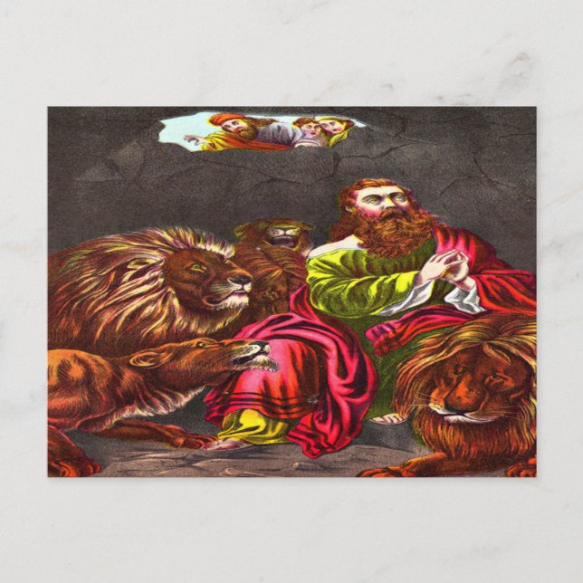 Daniel in der Löwenpostkarte Postkarte (Vorderseite)