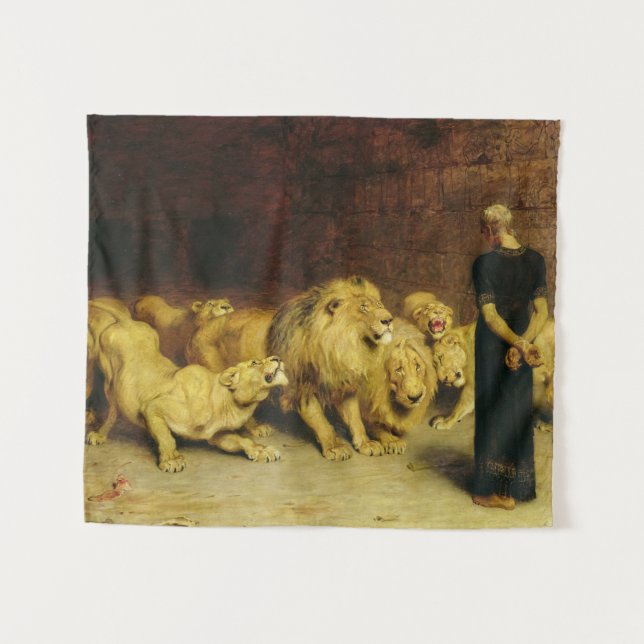 Daniel in the Lions' Den, 1872 von Briton Riviere Wandteppich (Vorderseite (Horizontal))