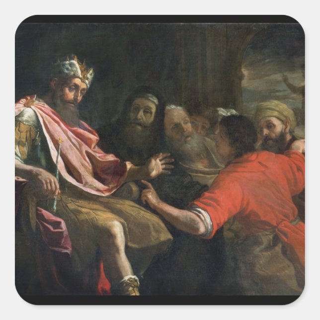 Daniel interpretiert Nebukadnezzars ersten Traum ( Quadratischer Aufkleber (Vorderseite)