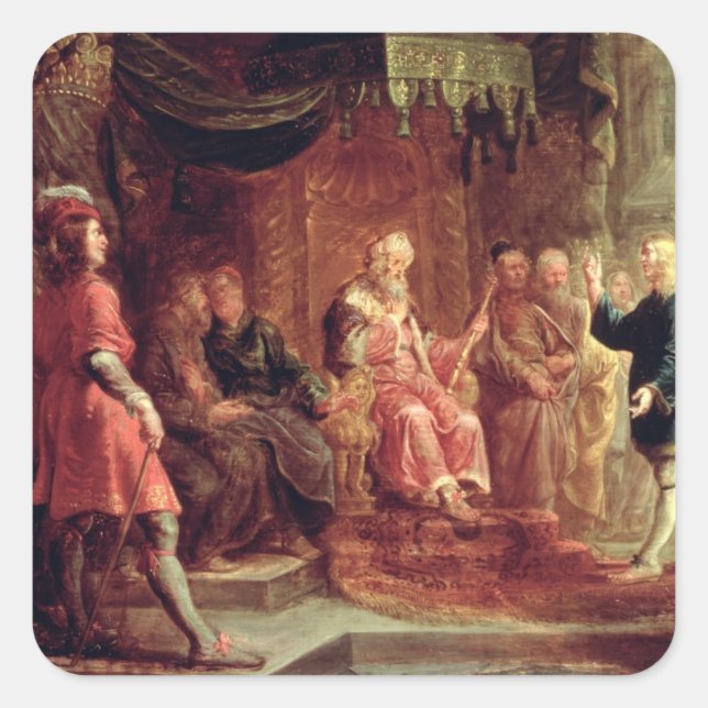 Daniel interpretiert Nebukadnezzars ersten Traum ( Quadratischer Aufkleber (Vorderseite)