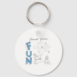 Daniel Johnston Fun Zeichnend Sticker Schlüsselanhänger
