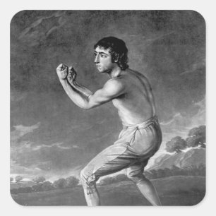 Daniel Mendoza, graviert von Henry Kinsbury, 1789 Quadratischer Aufkleber