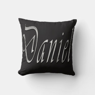 Daniel, Name, Logo, schwarzes Kissen