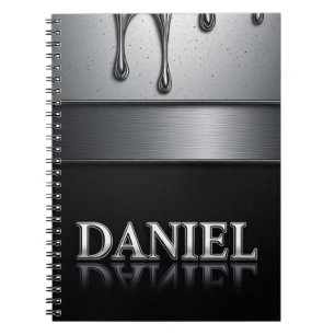 Daniel Name mit tröpfelndem flüssigem Metall Notizblock