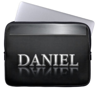 Daniel Name mit tropfendem flüssigem Metall Laptopschutzhülle